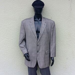 CHAPS RL (CANADA) MEN'S GREY PURE WOOL (2) BUTTON SPORT COAT/ LUXURY BLAZER